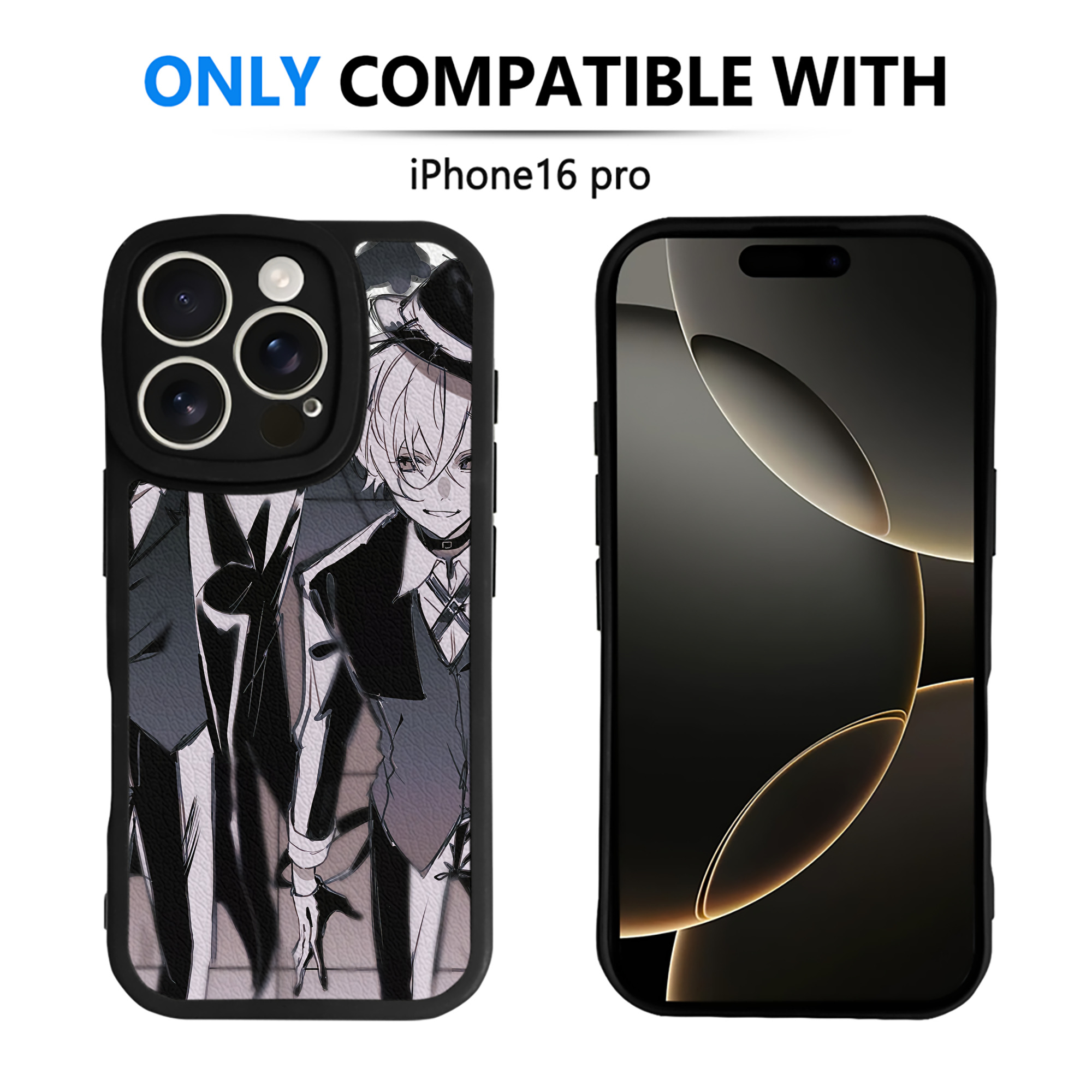 （画像用） 文豪ストレイドッグス Bungo Stray Dogs 【iPhone 16シリーズ対応】シリコンスマホケース（レザー調） 材質：シリコン